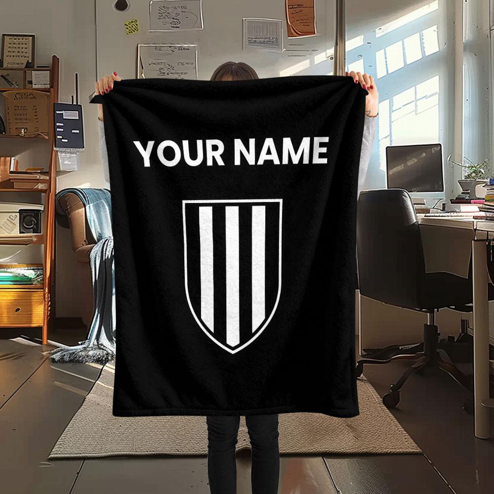 Custom Name,Newcastle United FC Printed Flannel Blanket, Soft Throw for Bedroom Sofa, Washable, Christmas Present, Great Gift.