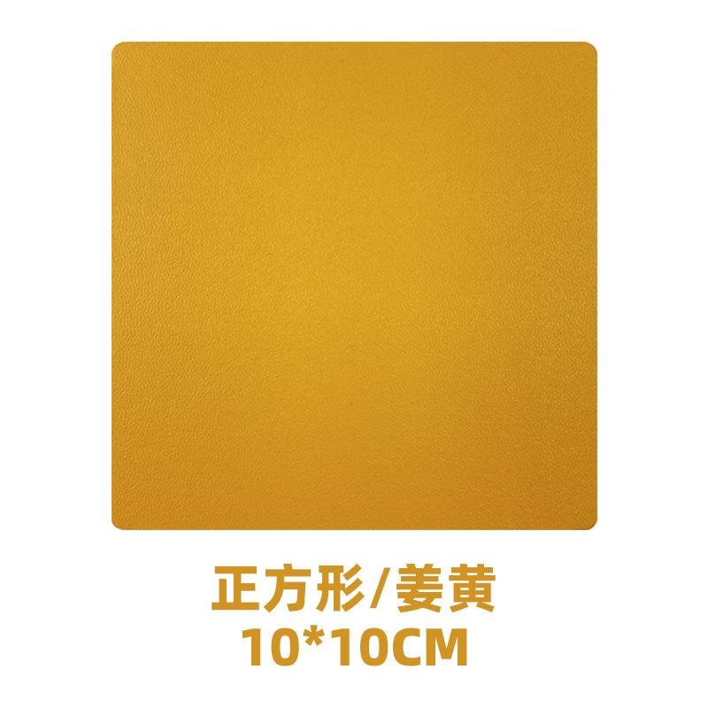 Round spot leather teacup mat can be ordered lOGO hand sewing with oil edge pu leather coaster thermal insulation mat wholesale