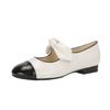 Leather Version~ Xiaoxiangfeng Bow Mary Jane Ballet Flats 2025 New French Light Mouth Single Shoes