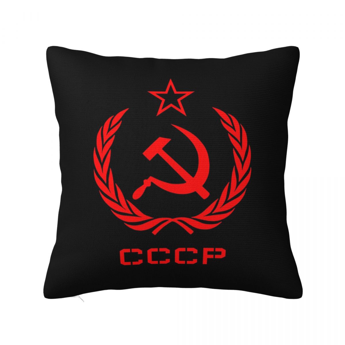 USSR Hammer And Sickle CCCP Russian Soviet Flag Square Pillowcase Cushion Cover Pillow Case Throw Pillow Cover for Home Bedroom 12x12Inch