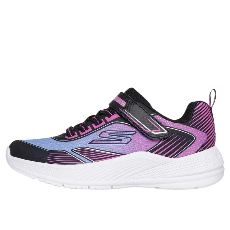 Skechers Kids Microspec Advance Comfortable Versatile Simple Fashion Low-Top Casual Shoes Kids sneaker Black Purple 303657L-BKMT 30