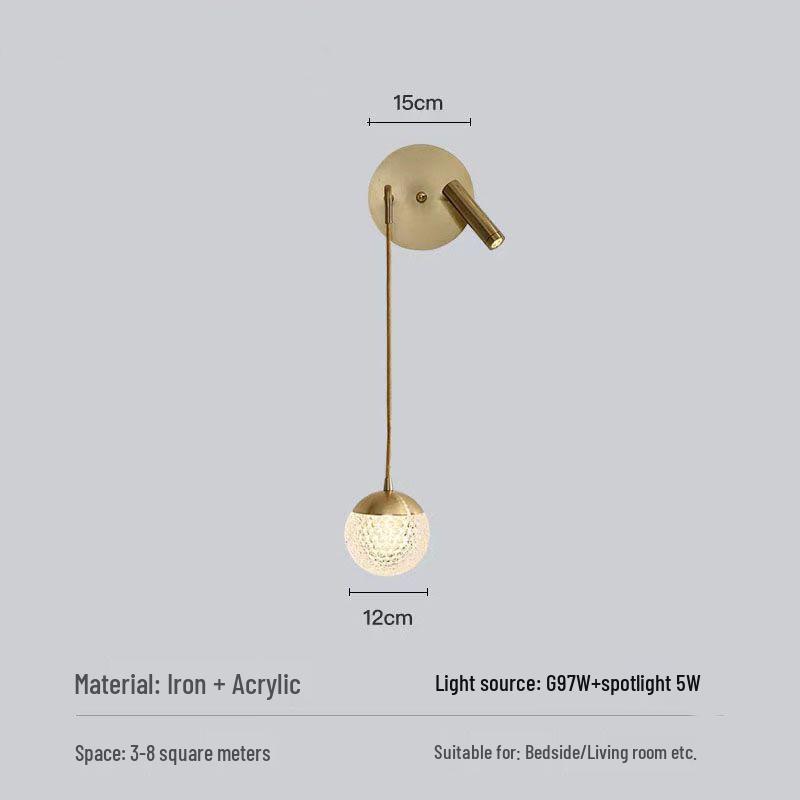 

Modern Nordic Minimalist Bedside Pendant Lamp: Luxury Living Room Wall Sconce & Reading Spotlight Single Head