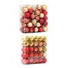 50 Pcs Mini Red Christmas Balls Ornaments Set Shatterproof Lightweight Glitter Hanging Balls Xmas Pendant