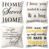 Popular English Proverbs Linen Throw Pillow Cover Modern Simple Home Decor Cushion Sofa Cushion Cover Outdoor