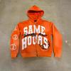 2025 European & American Trendy Letter Embroidery Hooded Sweatshirt for Autumn/Winter