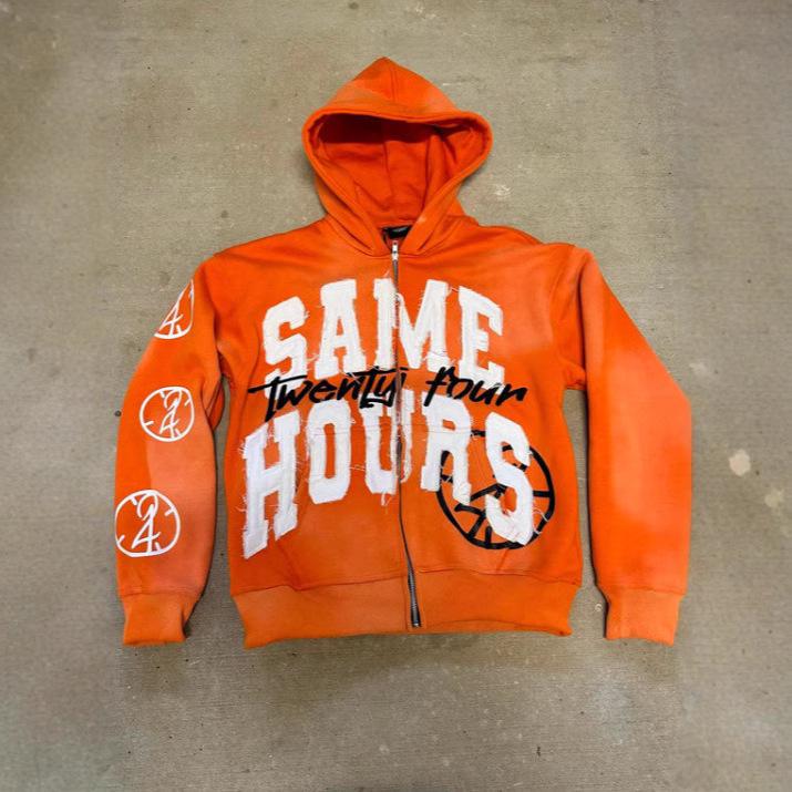 2025 European & American Trendy Letter Embroidery Hooded Sweatshirt for Autumn/Winter