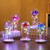 Acrylic Cover Gold Foil Rose Student Desktop Decoration Immortal Flower Home Luminous Night Light Ornament Flower