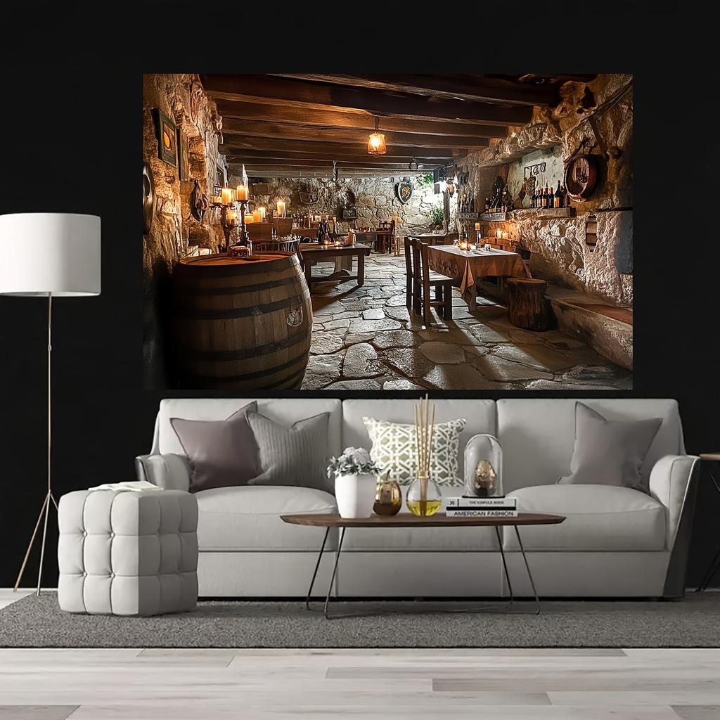 1 Stück Hotel Hintergrund Fotografie - Polyester Steinwand und Holzdecke Thema Fotografie Hintergrund Party