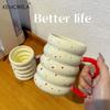 1PCS Caterpillar Ceramic Cup Mug High Color Value Coffee Cup Household Breakfast Cup Milk Coffee Tea Fruit Juice Oat Water Cup