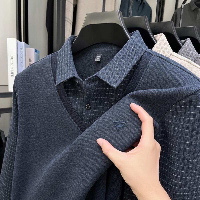 

Чоловічий зимовий термо светр імітація двох частин в язаний M