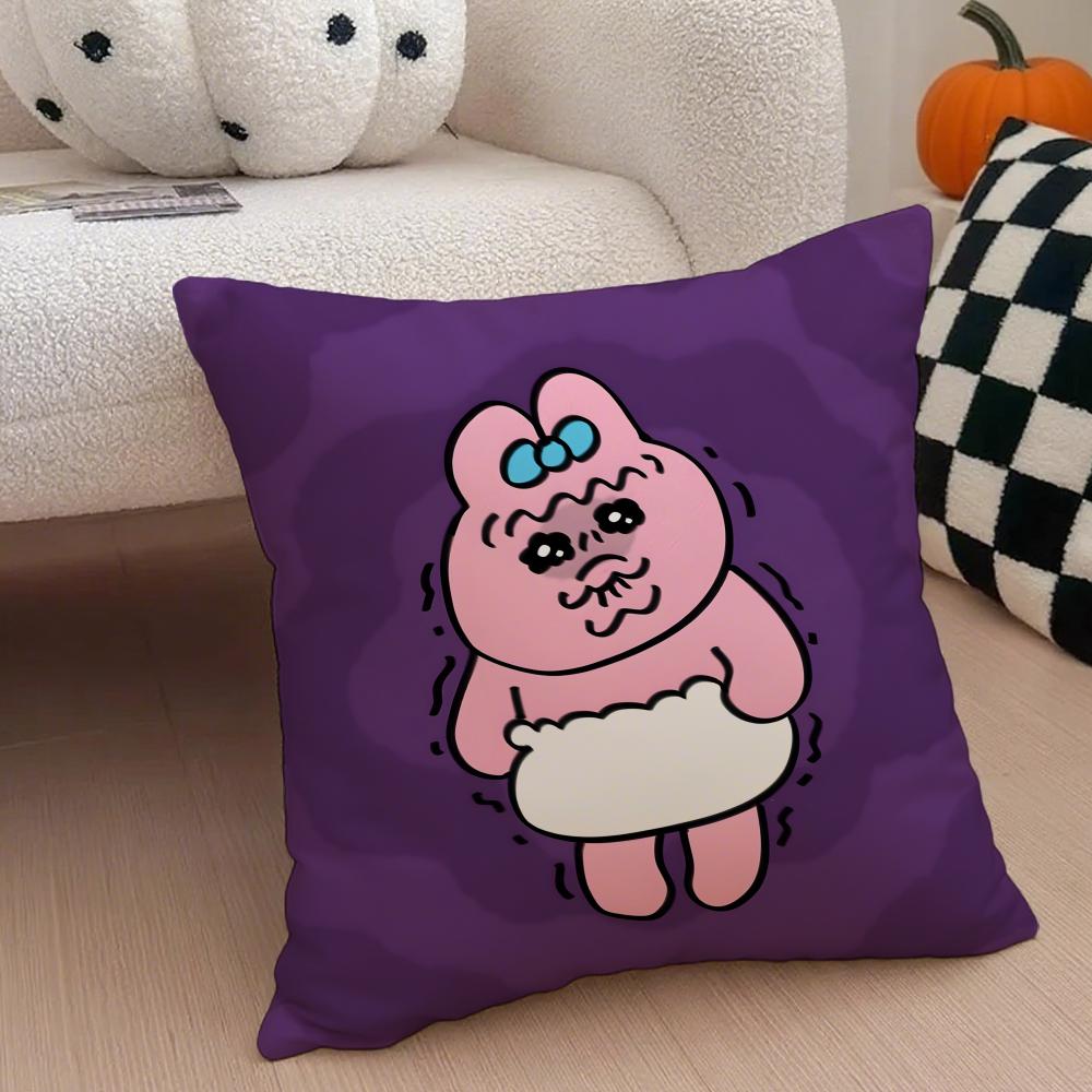 Kawaii OOpanchu Usag Cushion Cover Throw Pillow Cover Hidden Button Durable Polyester Chair Cushion