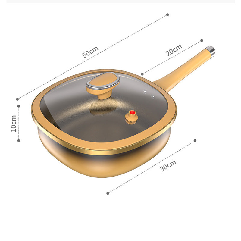 Titanium Alloy Non-Stick Pot with Lid 30CM Large Capacity Household Frying Pan Kitchen Induction Cooker Gas Stove Universal