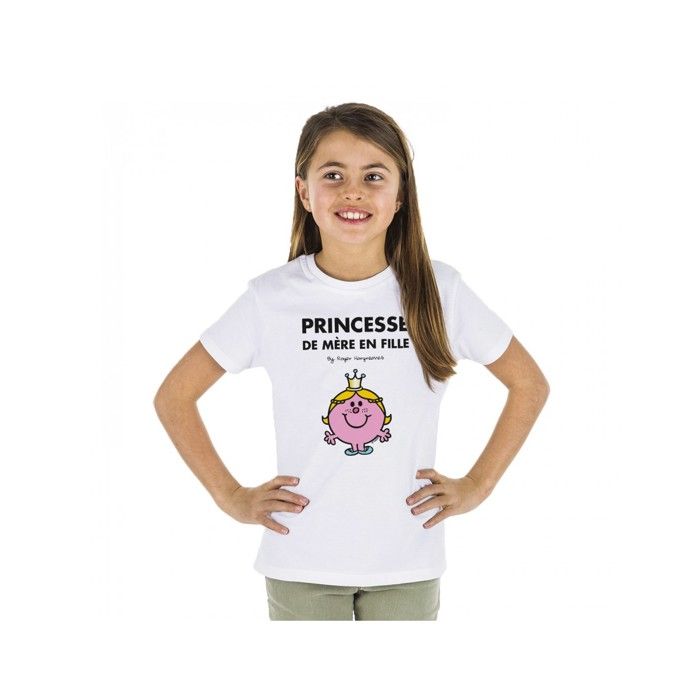 T-shirt enfant - Monsieur Madame - Princesse de mère en fille - Blanc - Coton Bio - Manches courtes