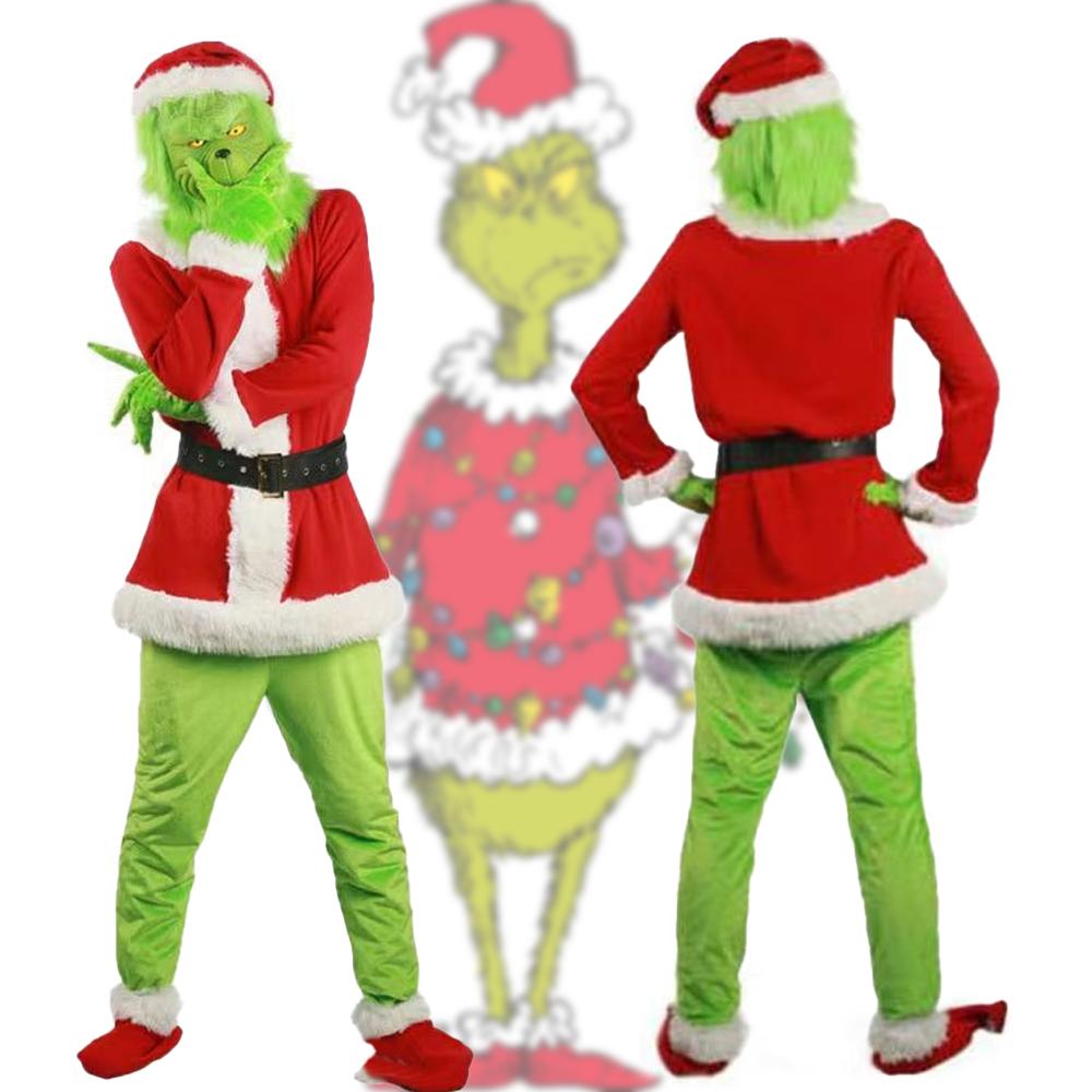 Christmas Family Cosplay Costumes Grinchy Green Monster Cute Role Play Outfit Birthday Party Jumpsuit Dress Up Halloween Pajamas