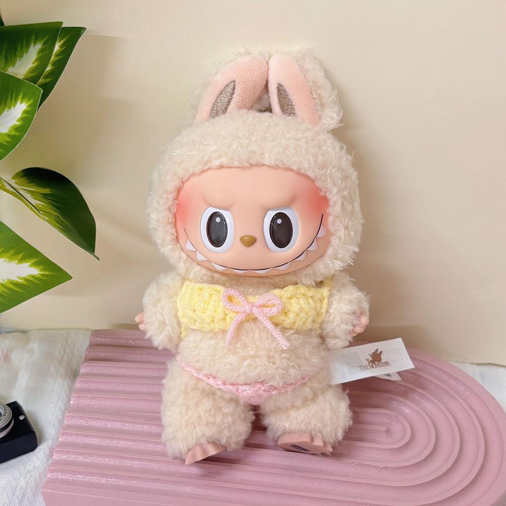 For 17cm Labubu Doll Clothes Fashion Clothes Swimwear Clothes Color Match Bikini Dolls Accessories Cute Decoration Little Cloths