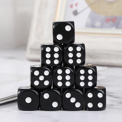 10 sztuk 16mm akrylowe kostki czarno-białe 6-stronne kasyno poker gra bar party kostki wielostronne do gry planszowej