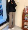 Solid color studio high waist drape knitted pants loose and thin straight casual wide-leg pants women's grandma pants
