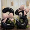 Black Number Foil Balloons with PinkBow 40inch Balloon for Birthday DIY Number Kids Girls Gift Baby Shower Party Decor PhotoProp