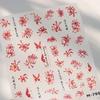 White Flower Gold Leaf Floral Petal Tulip Bloom Charming Retro Metal Soft Self Adhesive 5D Nail Art Sticker Manicure Decal DIY