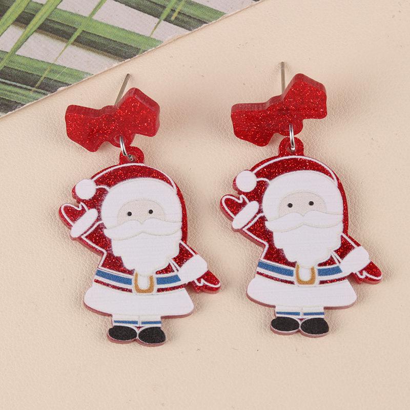 Christmas Series Popular Funny Red Cap Cute Sweater Snowman Pants Drop Earrings for Women unique design Jewelry Present