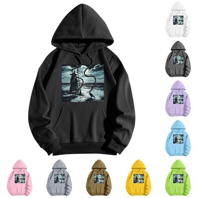 Genç Kızlar İçin Sweatshirtler Uzun Kollu Baskılı Günlük Grafik Kapüşonlular İpli Kazak Sevimli Bol Kapüşonlu