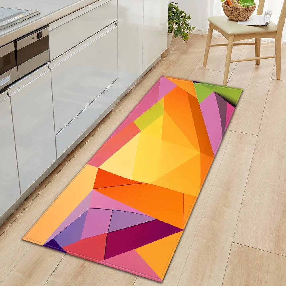 Creative Colorful Geometric Pattern Home Kitchen Floor Mat Door Front Decoration Floor Mat