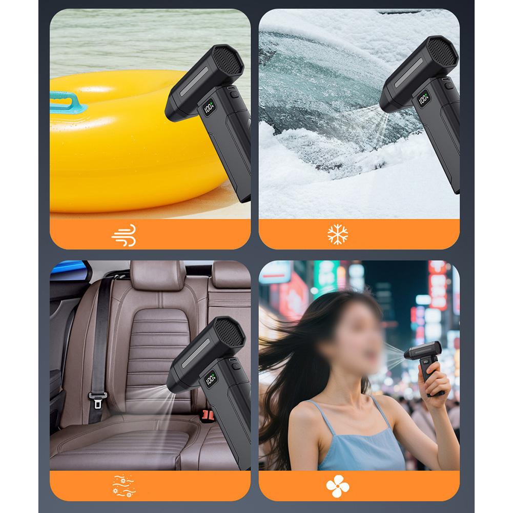 1 Pcs Car 100000RPM High Speed Turbo Violent Fan 5-Speed Handheld Blower Screen Display Automotive Accessories