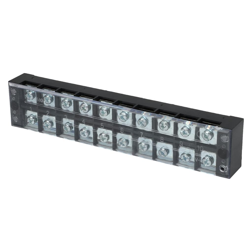 2 Pcs Terminal Strip Block 45A 600V Large Current Easy Wiring Ground Circuit Terminal Block 10 Positions