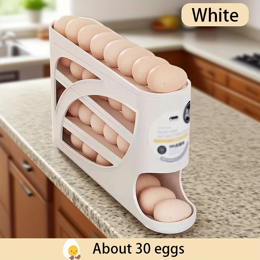 

Stackable Egg Holder – Automatic Sliding Design, Large Capacity, Space-Saving, Transparent PP, Keeps Eggs Fresh белый