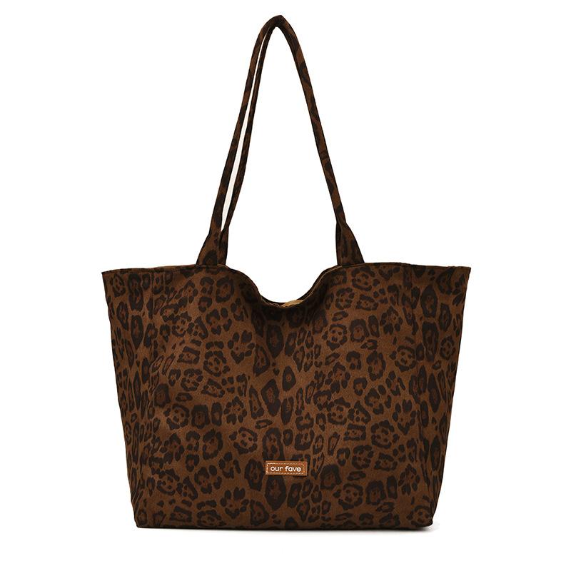 Leopard Print Bag Women's Large-capacity 2025 New Autumn and Winter Leisure Shoulder Shopping Bag, Popular Commuter Tote Bag This Year