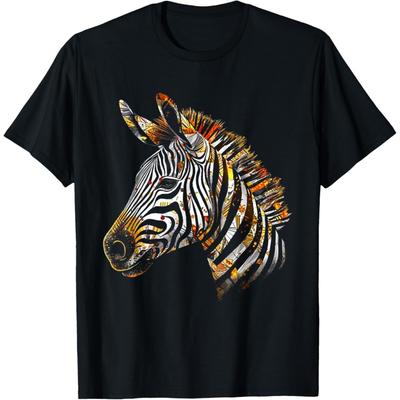Zebra Colourful Art Animal Zoo Zebra T-Shirt