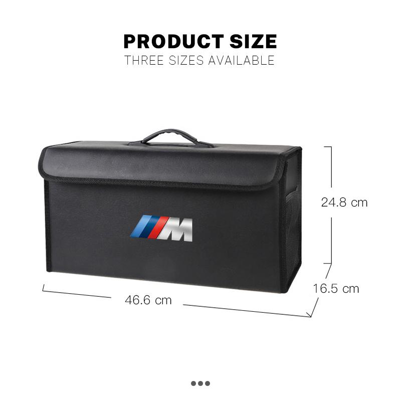 SNLL4 Car Leather Trunk Organizer Foldable Storage Box, For BMW M M2 M3 M5 E46 E90 E60 E36 F90 M3 M5 E87 X3 X5 X6 G30 G32 Accessories