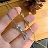 Gold-Plated Snake Bone Bow Choker Necklace - Fresh Design & Personality