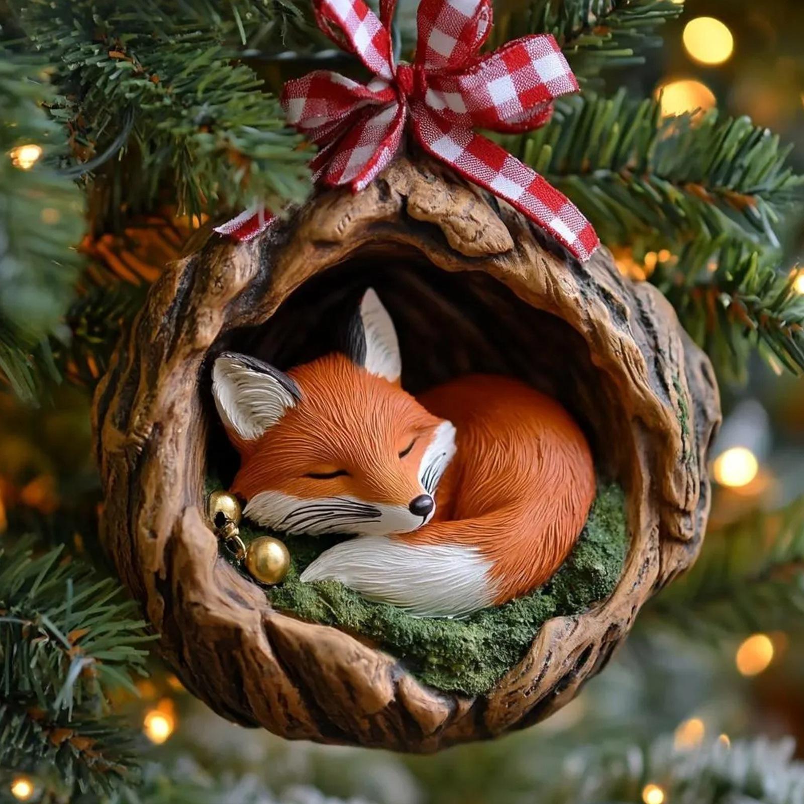 Рождественские акриловые подвески с животными, Милые животные 2D акриловые подвески на рождественскую елку, Подвески с дикими животными, Домашние подвески. One Size