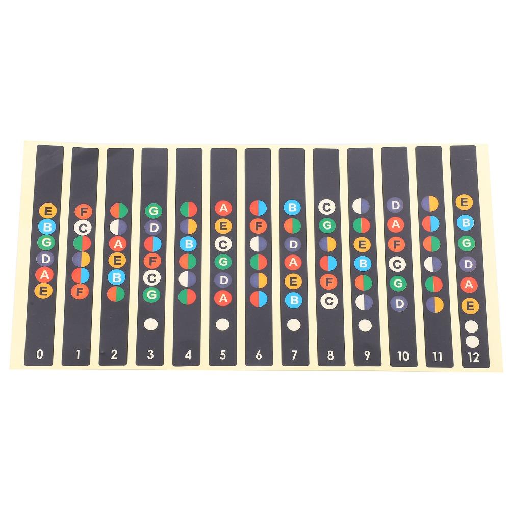6PCS Black Color Fretboard Note Decals Self-Adhesive Guitar Fret Stickers For Guitar Practice Use