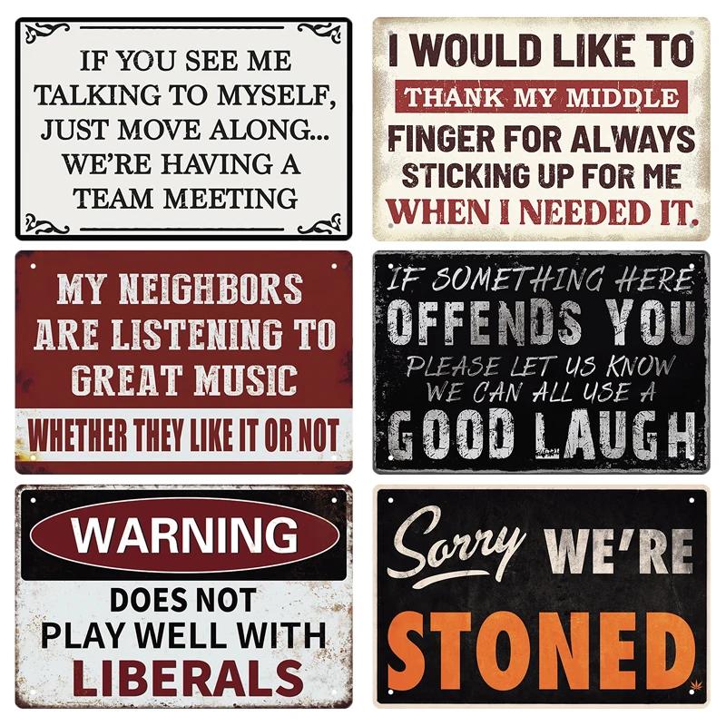 Funny Tin Sign Toilet Home Office Bar Cubicle Decor 11.8" X 7.8" Humorous Metal Vintage Plaque Retro Plate For Wall Art Decor