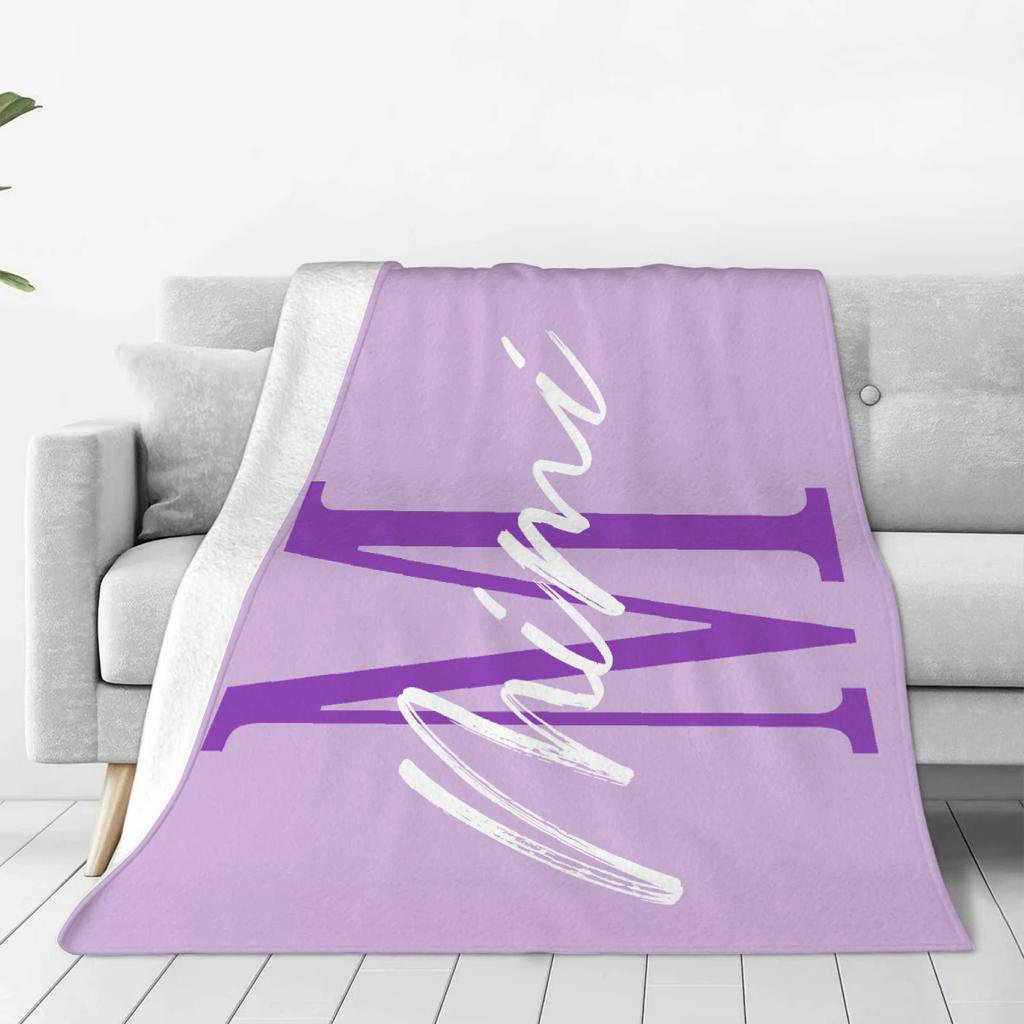 1PC Blanket Custom Name Personalized Soft Flannel Baby Blanket For Sofa Home Decor All Seasons Birthday Gift For Boys Girls