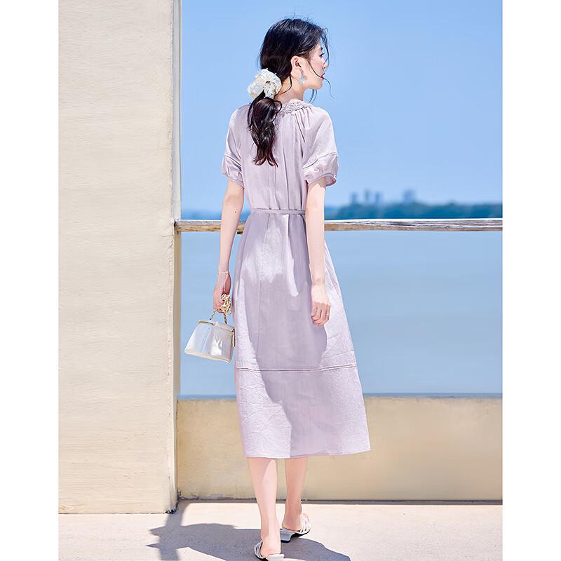 Elegant Short Sleeve Mid-Length A-Line Dress