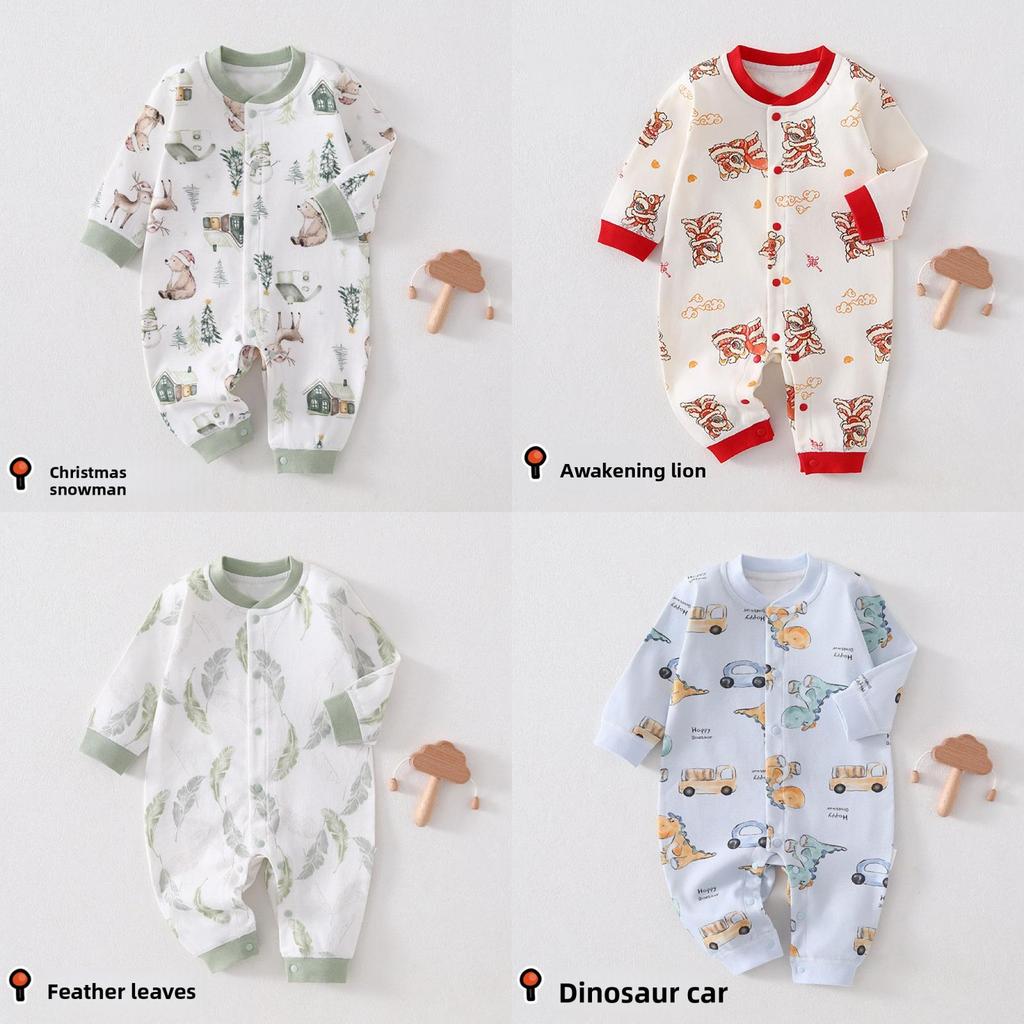 Baby Cotton Footed Romper With Long Sleeves For Newborns And Infants