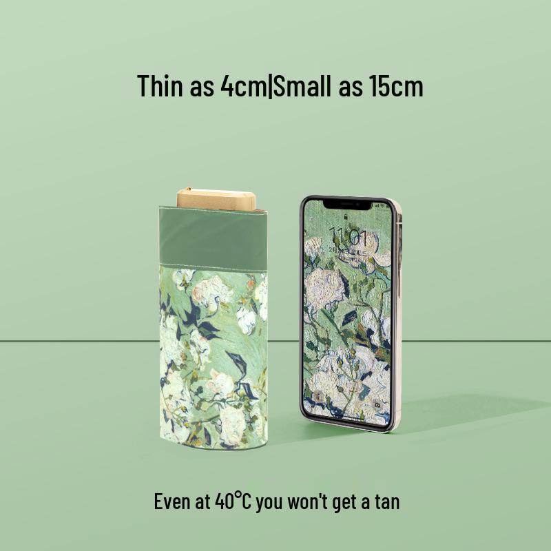 Know Parapluie Mini Plat Six Plis Haut de Gamme Protection UV Double Usage Pare-Soleil & Parapluie de Pluie