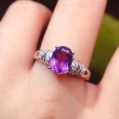 Amethyst-Toned Open Ring: Elegant & Trendy Women's Jewelry
