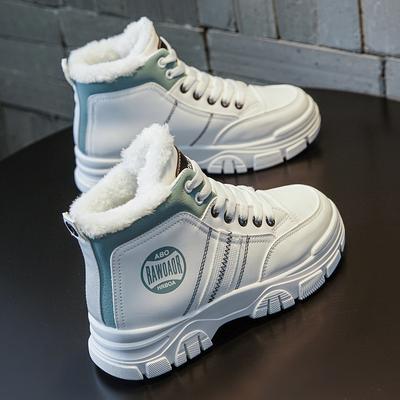 Botines Pequeños de Moda para Mujer Nuevos Invierno 2024 Botines Cortos de Felpa de Caña Baja Estilo Británico Versátiles Cálidos Botas de Algodón