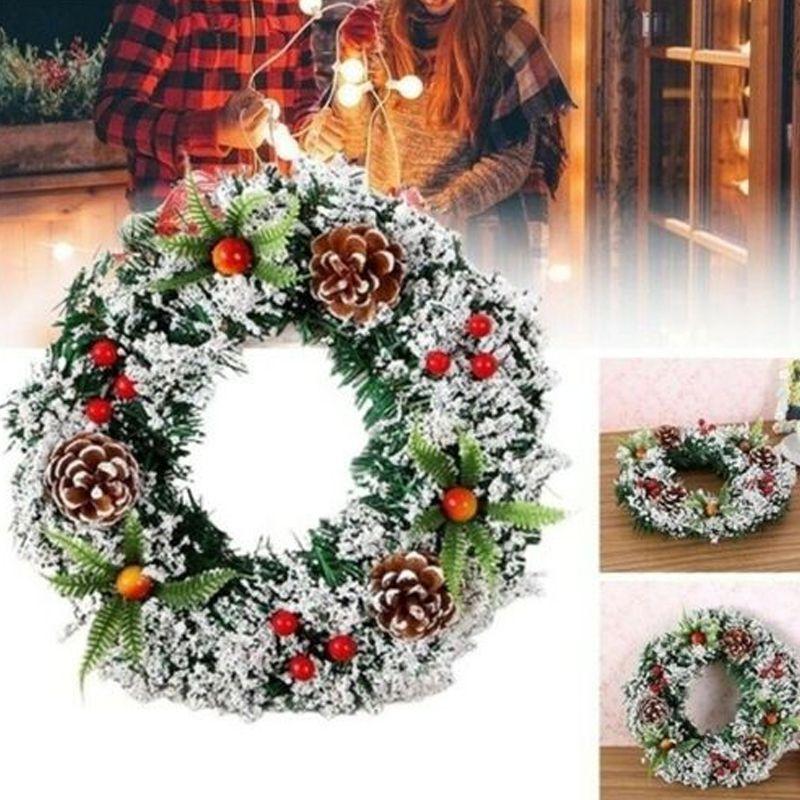 Wall Christmas Hanging Wreath Xmas Party Door Home Trees Garland Decor Ornament