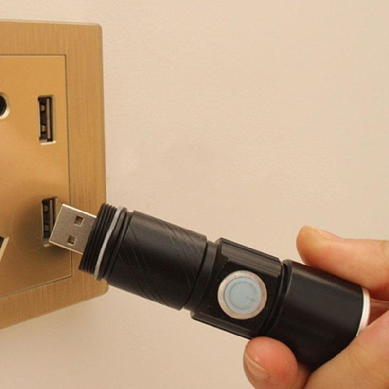 New 1 Pcs 2000LM LED Tactical Rechargeable USB Flashlight Torch Zoom Adjustable UF