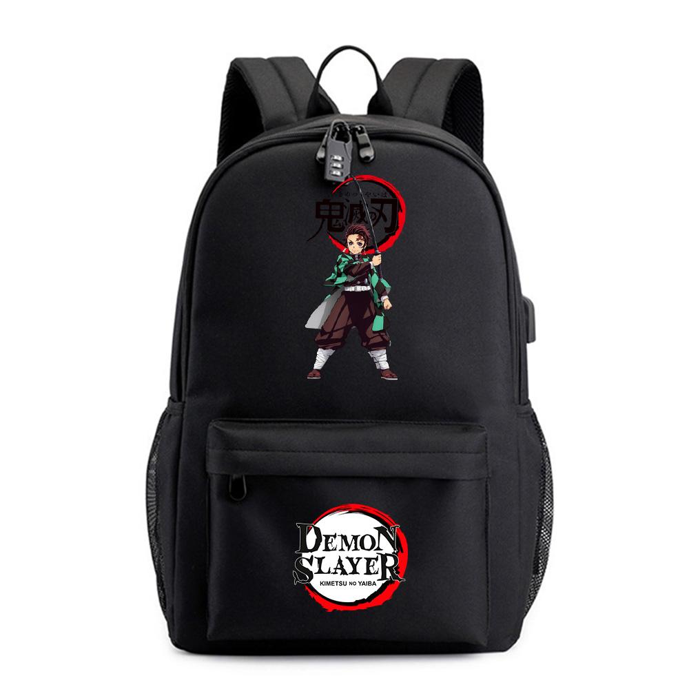 Anime Demon Slayer Printed Backpack for Teenager Student Bookbag Schoolbag Women Large Capacity Waterproof Travel Bag