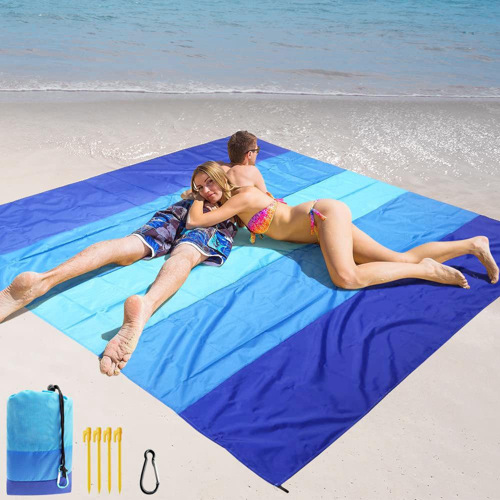 Waterproof Sandproof Beach Blanket Large Picnic Mat for 2-8 Adults Travel Camping Hiking