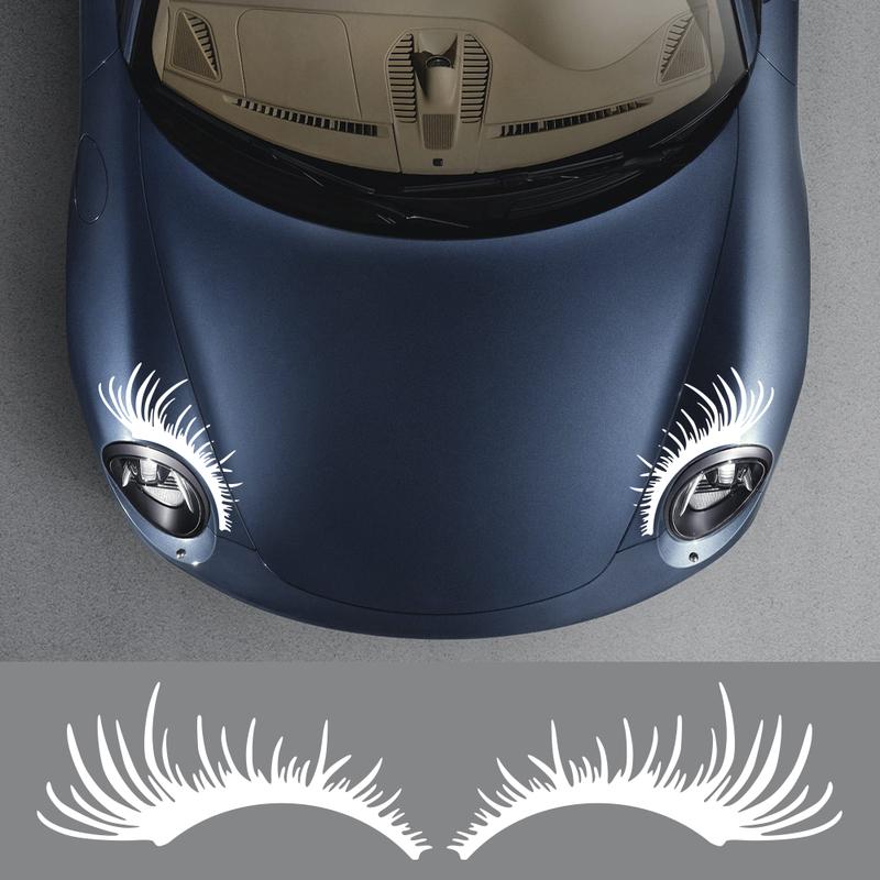 Car Front Light Vinyl Stickers Cover for Cars SUV Pickup Truck Cute Long Eyelash Graphics Decor Decals Auto Tuning Accessories