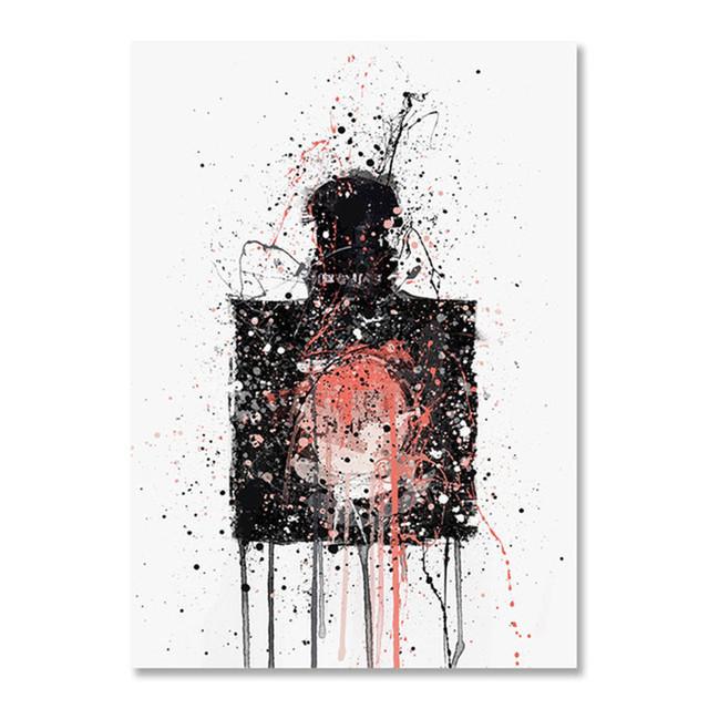 Abstract Graffiti Perfume Bottle Watercolor Style Canvas Painting Wall Art Picture Posters and Prints for Living Room Home Decor No Frame