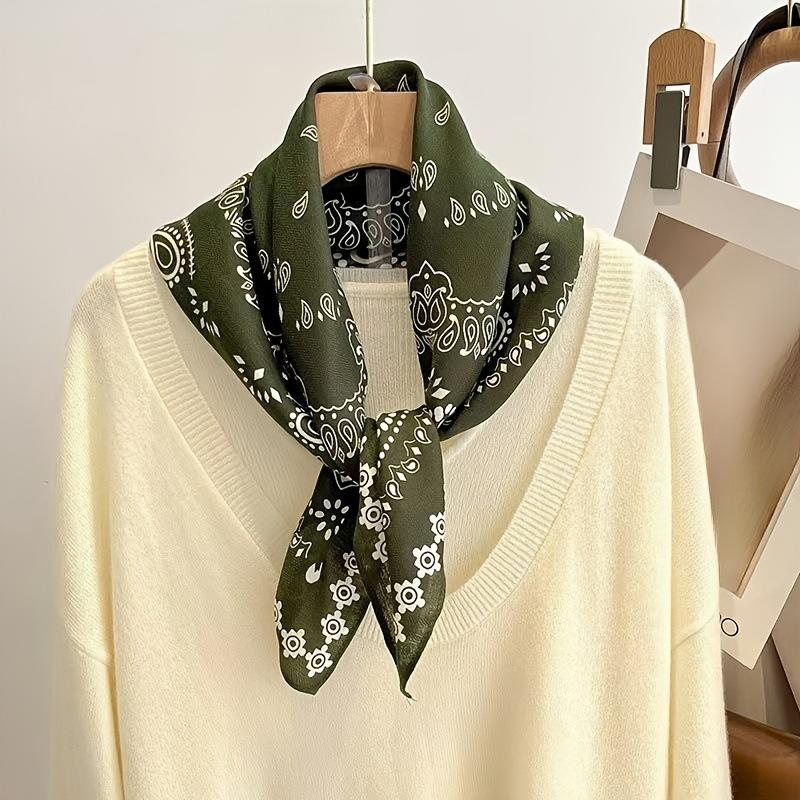 70*70cm Square Scarf Printed Silk Scarf Square Scarf Cashew Flower Scarf Women's Scarf Cloak