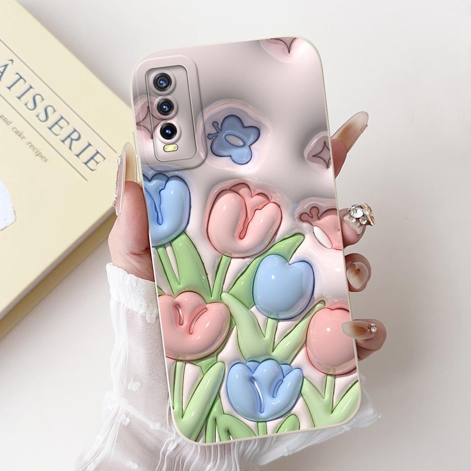 Per Vivo V2027 V2028 V2029 Cover Posteriore Vivo Y11S Y12s Y12a Y20 Y20s Y20i Custodia Girly Fashion Funda Bumper Morbido in Silicone Liquido